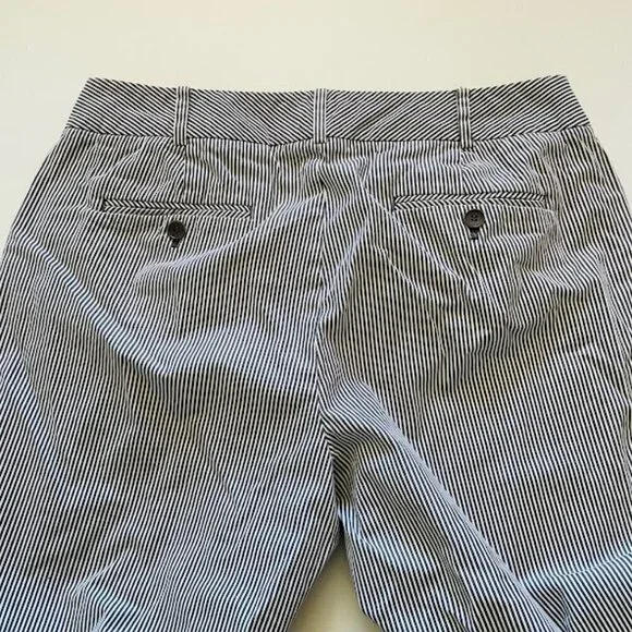 Talbots Pant Trouser Curvy Stripe Train Engineer Curvy Classic Traditional White - Picture 5 of 10